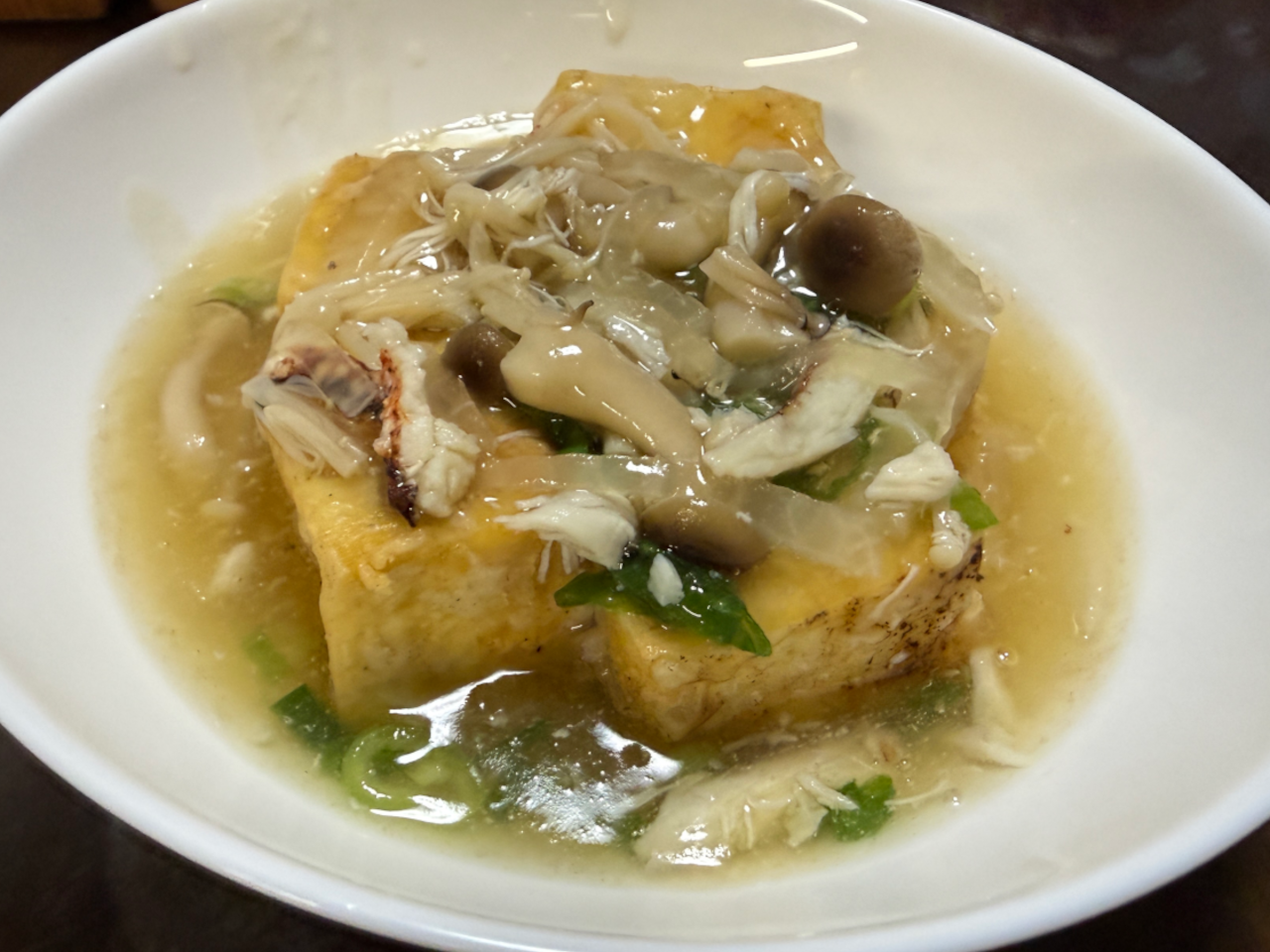 ガザミのあんかけ風揚げ出汁豆腐
